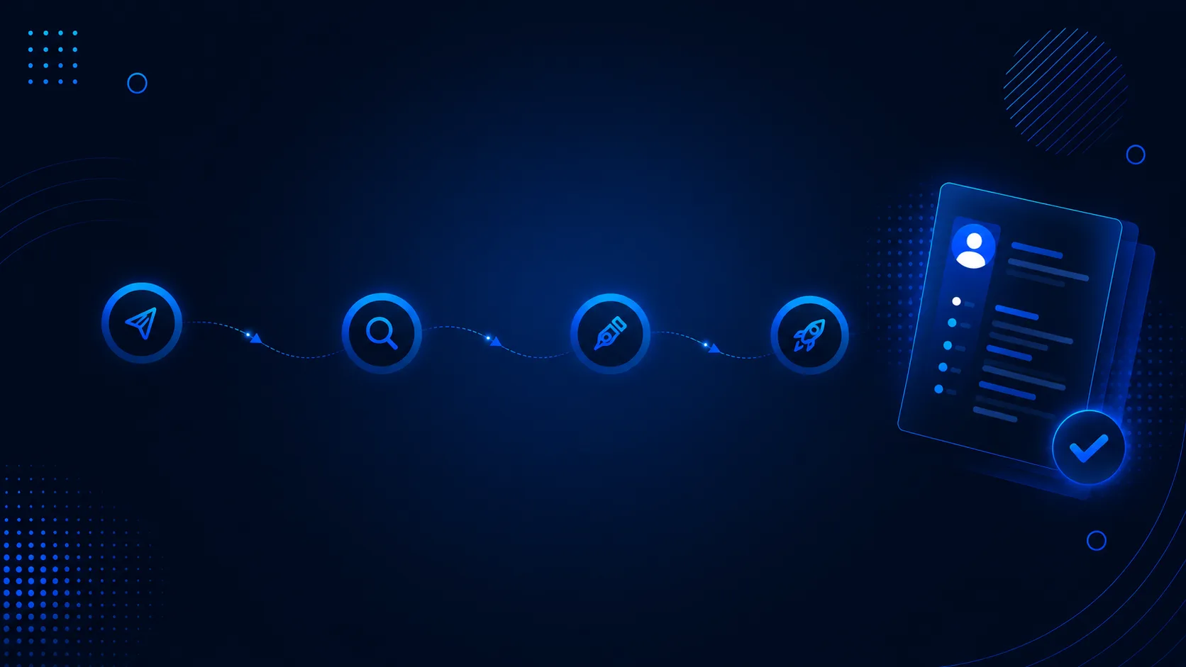 Four-step CV process: share details, expert analysis, transformation, and final delivery